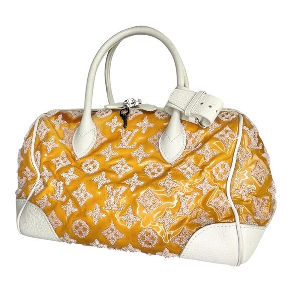 LOUIS VUITTON LV Monogram Bouclettes Speedy Amber Boston Embroidered Lambskin LV - Picture 3 of 16